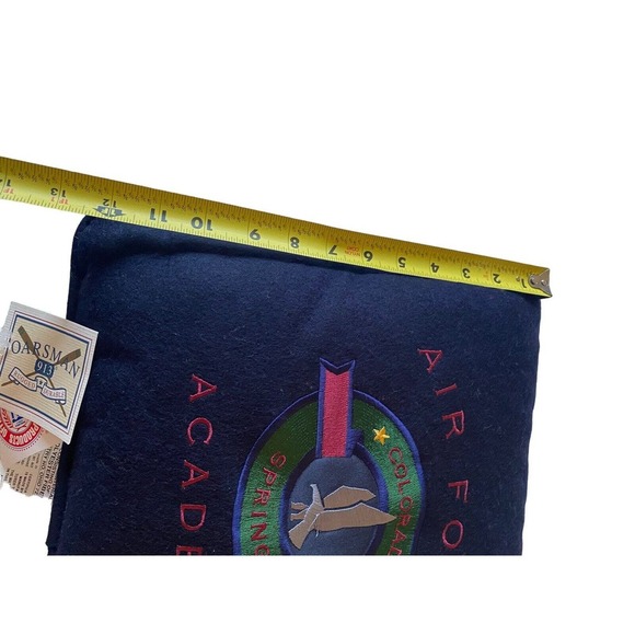 Air Force Academy Colorado Springs Pillow Wool Embroidered Oarsman NEW 12"x12" - Picture 5 of 7